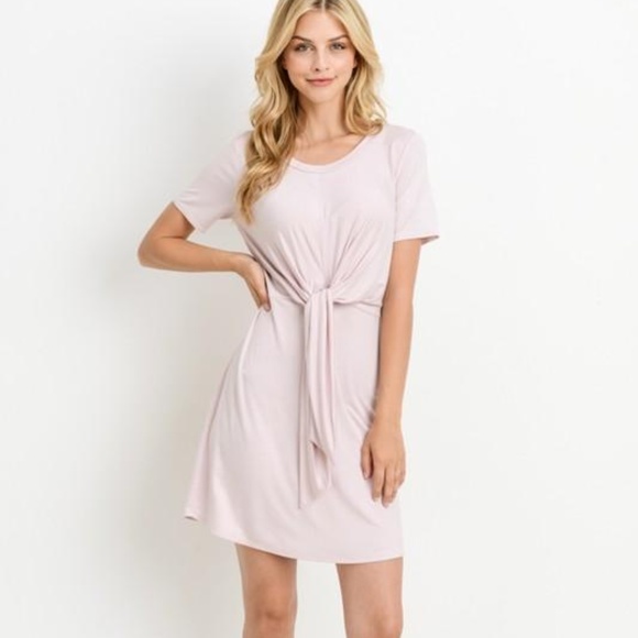 Spring Knotted Pink Dress - Picture 1 of 6